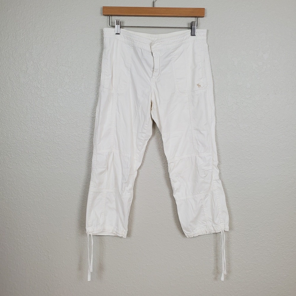 Vintage Y2K Abercrombie Fitch Cargo Pants Womens Size 2 Baggy Paratrooper White